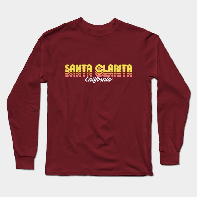 Retro Santa Clarita California Long Sleeve T-Shirt by rojakdesigns